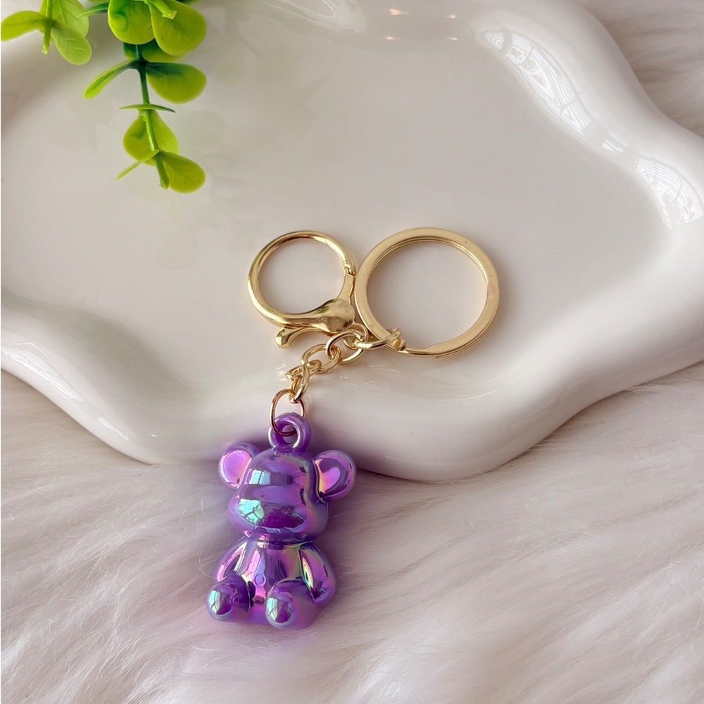 Pearlescent Teddy Bear‎ Keychain/Bag Charm